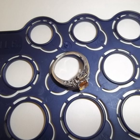 Beautiful 10k and 925 Oval Citrine Ring - Picture 10 of 11